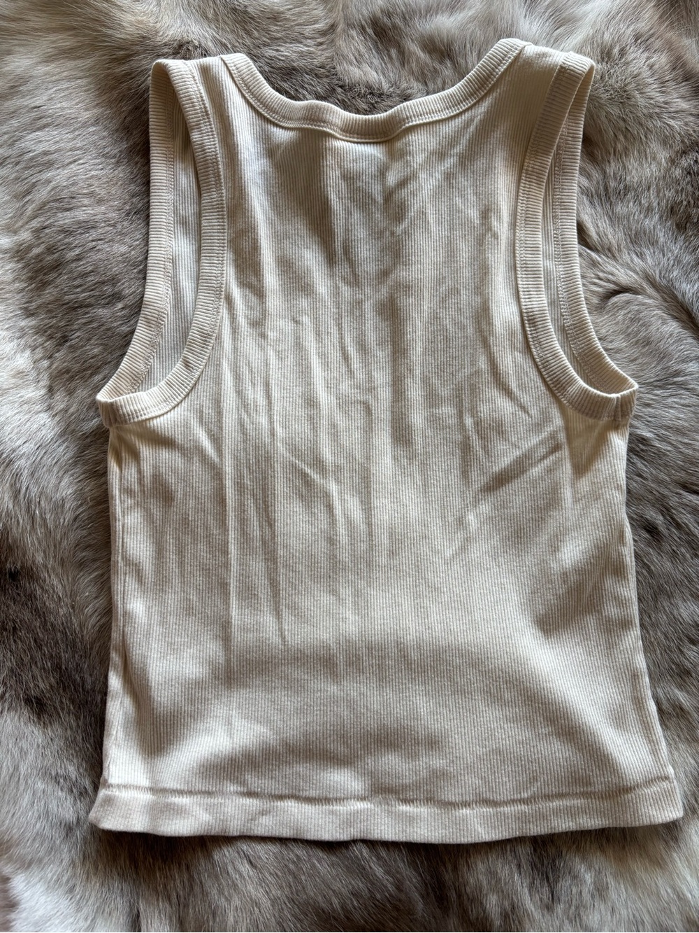 Universal Thread Cream Ribbed Tank Top - Picture 2 of 3